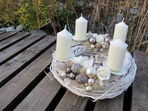 Adventní svícen "BÍLÁ KÁVA" — foto 3