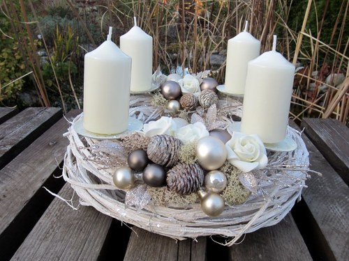 Adventní svícen "BÍLÁ KÁVA" — foto 4