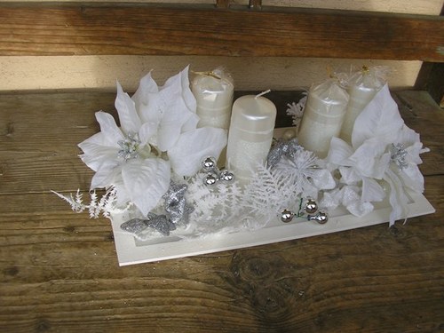 Advent- dekorace- stříbrný sníh — foto 2