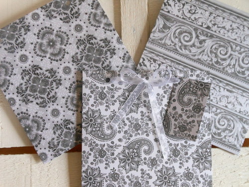 Šedo-bílá elegance lll - obal na CD 13x14 cm — foto 4