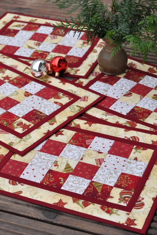 Vánoční patchwork do bordova — foto 4