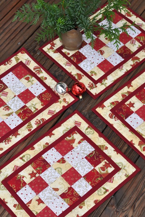 Vánoční patchwork do bordova — foto 5