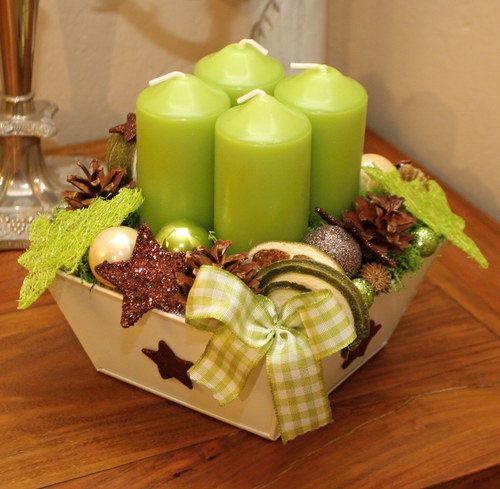 Limetkový adventní svícen — foto 2
