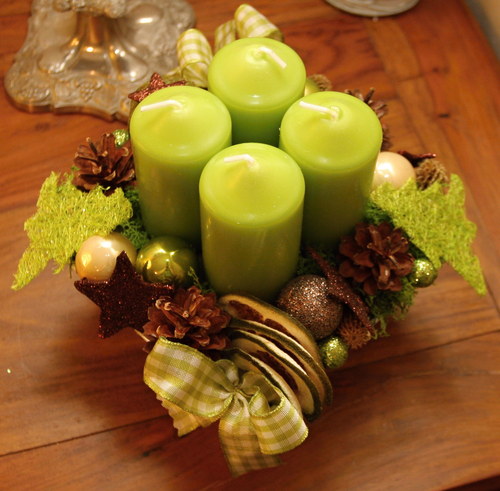 Limetkový adventní svícen — foto 3