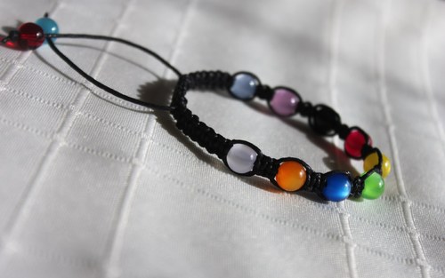 Barevné sny... Náramek macramé/shamballa — foto 2