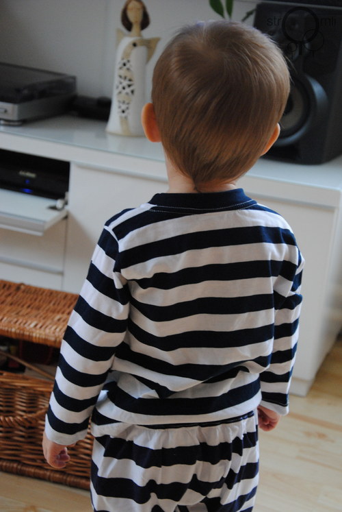 Námořnické modré ŠP,modrý lem 3-6 M — foto 2