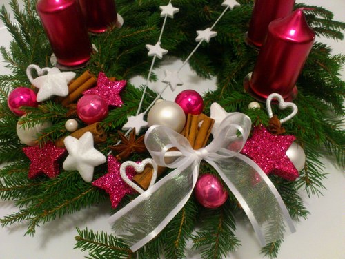 Adventní věnec.. růžová — foto 2