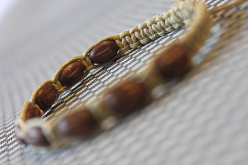 Přírodní.. Náramek macramé/shamballa — foto 6