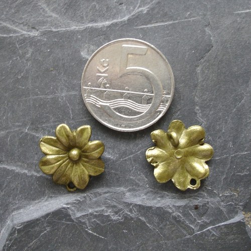 Kytičky cca 16x17mm - 2 ks - SBO — foto 2