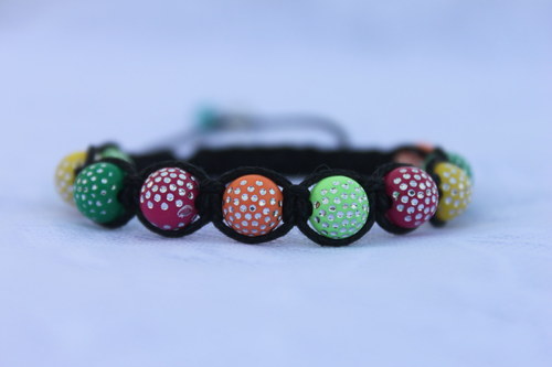 Dětský náramek makramé/shamballa — foto 3