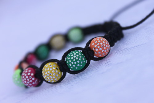 Dětský náramek makramé/shamballa — foto 4