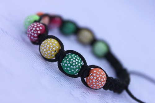 Dětský náramek makramé/shamballa — foto 6