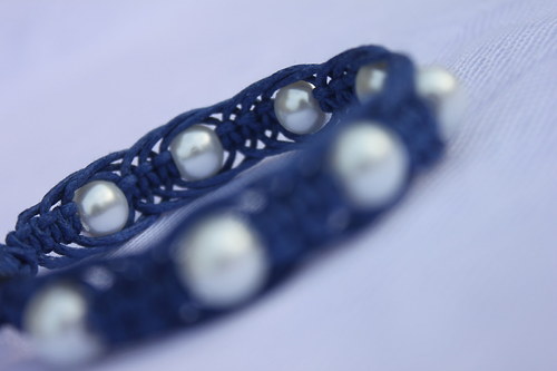 Perličkový.. Náramek makramé/shamballa — foto 5