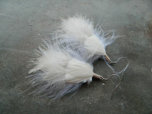 Peříčkové náušnice mini marabou — foto 2