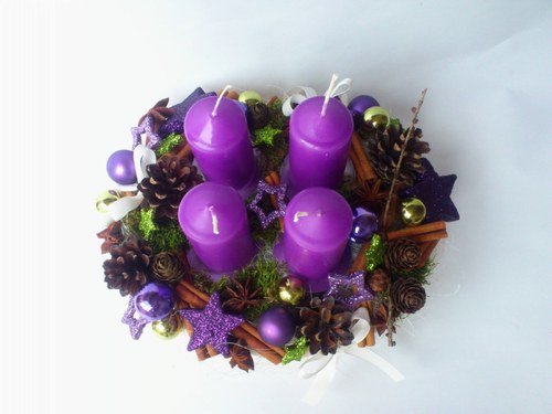 Adventní svícen fialový — foto 2