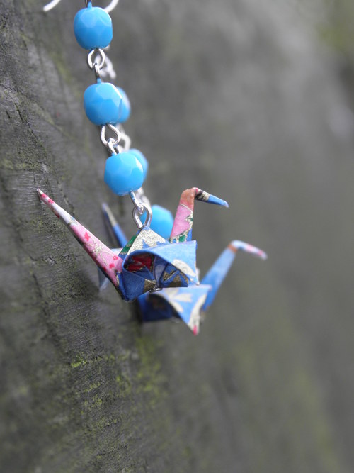 Nebeský letec - origami náušnice — foto 3