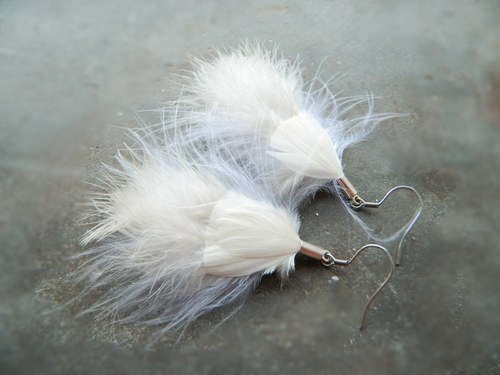 Peříčkové náušnice mini marabou — foto 4