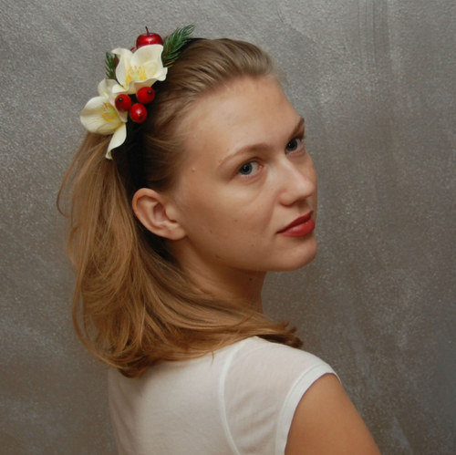 Vánoční Růže ... čelenka — foto 2