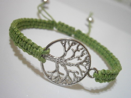 Tree náramek zelený (macramé) — foto 2
