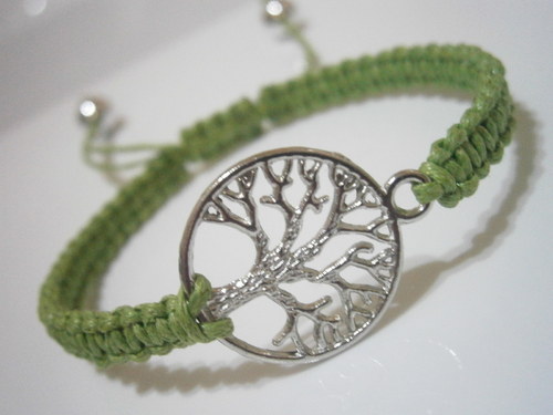 Tree náramek zelený (macramé) — foto 3
