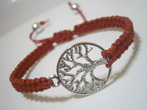 Tree náramek červený (macramé) — foto 2