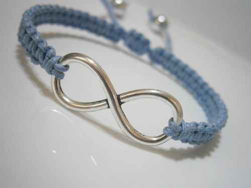 Infinity náramek modrý (macramé) — foto 4