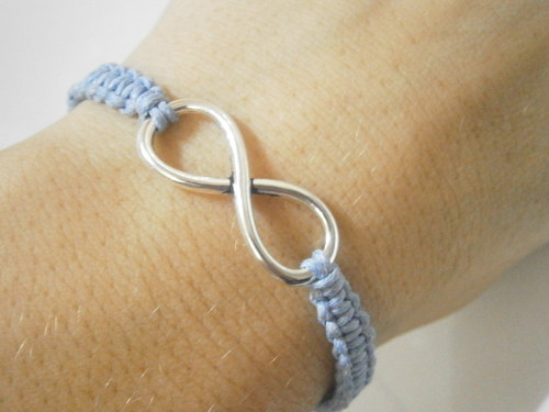 Infinity náramek modrý (macramé) — foto 5