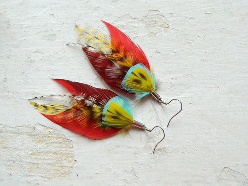 Peříčkové náušnice golondrina — foto 2