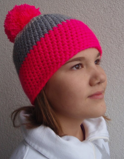 Čepice NEON PINK and DOUBLE GREY — foto 2