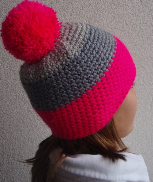 Čepice NEON PINK and DOUBLE GREY — foto 3