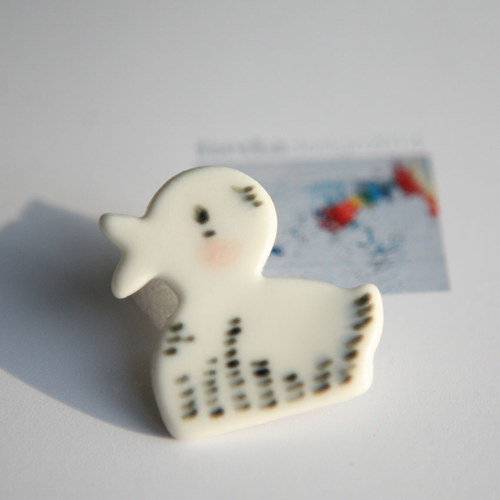 Kačka ....plavaat II (porcelánová brož) — foto 2