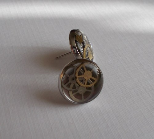 Steampunkové barevné náušnice — foto 2