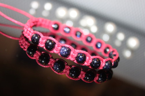 Avanturín modrý Náramek macramé — foto 2