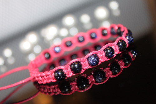 Avanturín modrý Náramek macramé — foto 5
