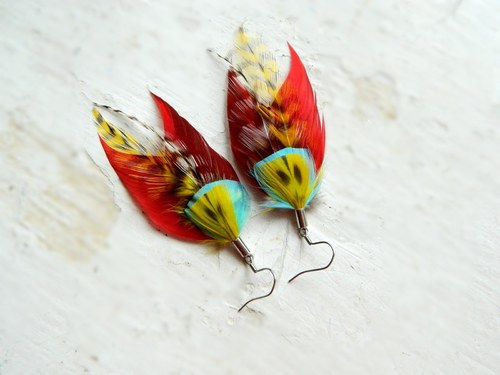 Peříčkové náušnice golondrina — foto 3