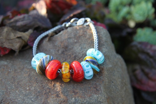 Sada big hole beads na náramek- Rainbow — foto 3