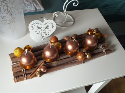 Adventní svícen měděný.. — foto 6