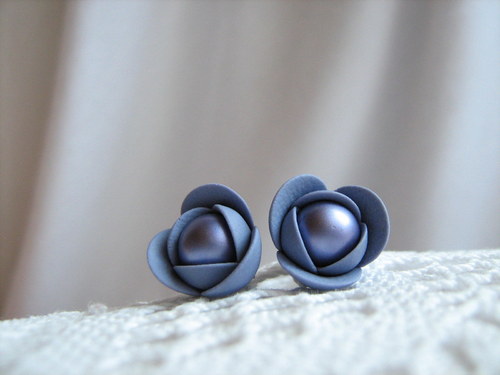 Blue-grey stars, náušničky — foto 3