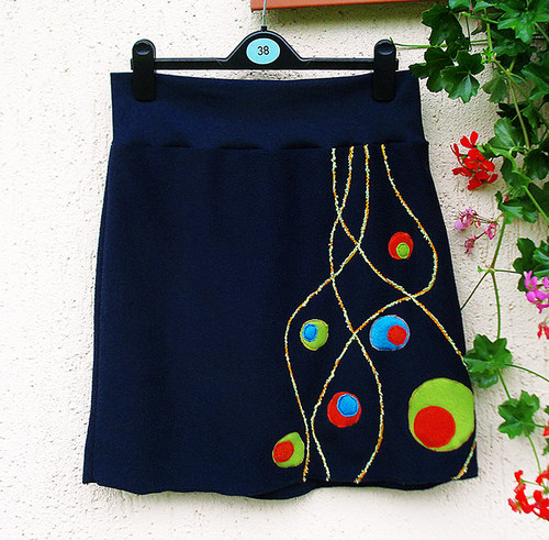 Fleece sukně s aplikací ........ vel. S - M — foto 2