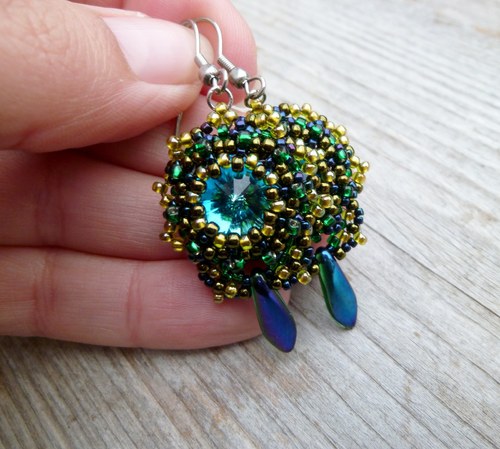 Swarovski "Paví" ... náušnice — foto 5