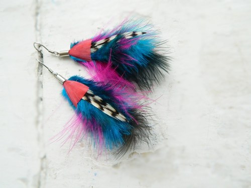 Peříčkové náušnice MARABOU- kolekce "MINI" — foto 2
