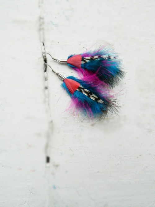Peříčkové náušnice MARABOU- kolekce "MINI" — foto 3