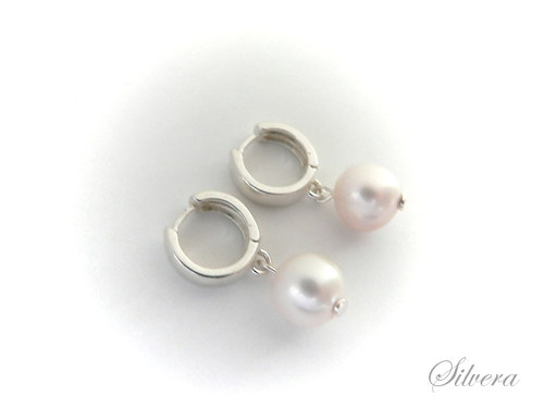 Stříbrné 925 naušnice Silver Pearls Circle — foto 3