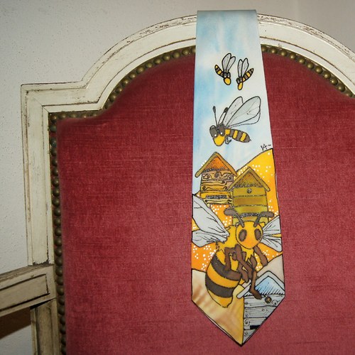 Malovaná kravata včelařská — foto 2