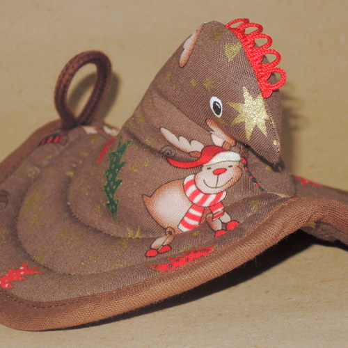 Adventní kolekce - hnědá chňapka se sobem — foto 4