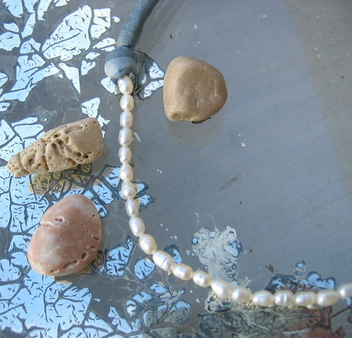 Perlové Hedvábné Modré — foto 3