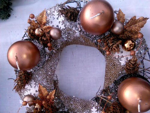 Adventní věnec - slavnostní měď — foto 2
