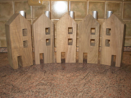Svícny domečky - ořech , velký — foto 2