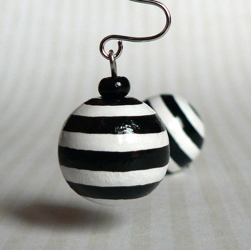 Black and White - náušnice — foto 5