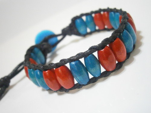 Modro-červený náramek (Wrap Bracelet) — foto 3